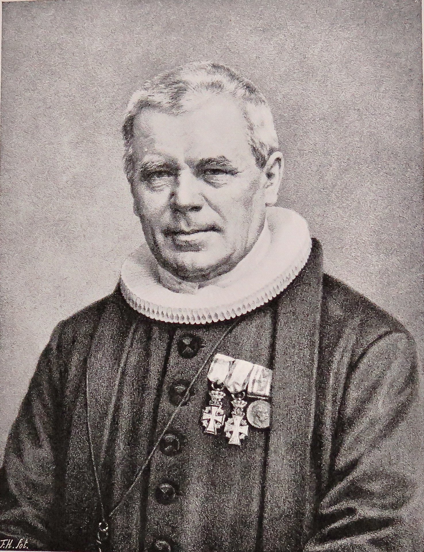 Portræt af feltpræst Peter Rørdam fra 1895