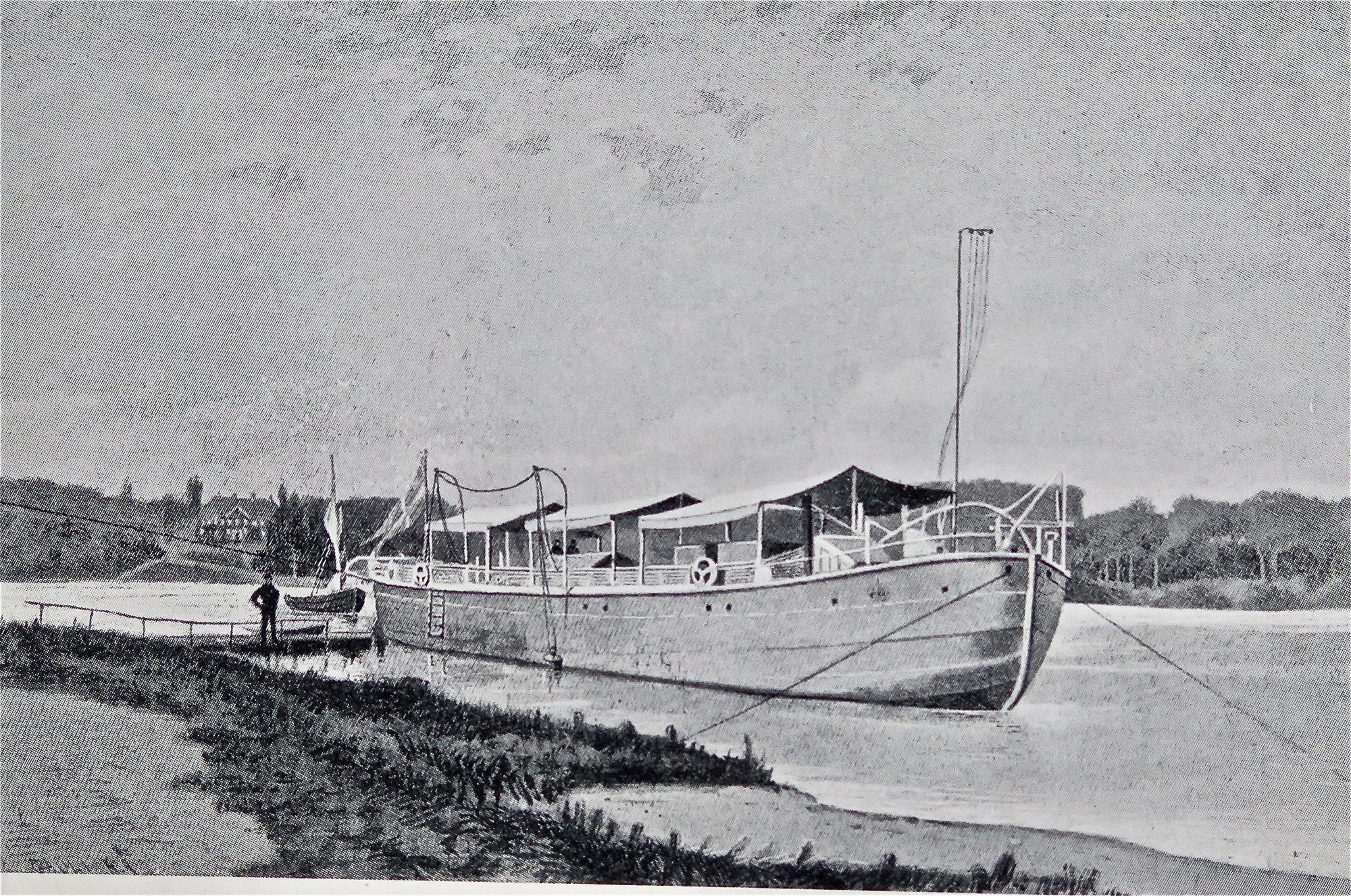 Biologisk Station ved Fænø med Hindsgavl i baggrunden, 1891.
