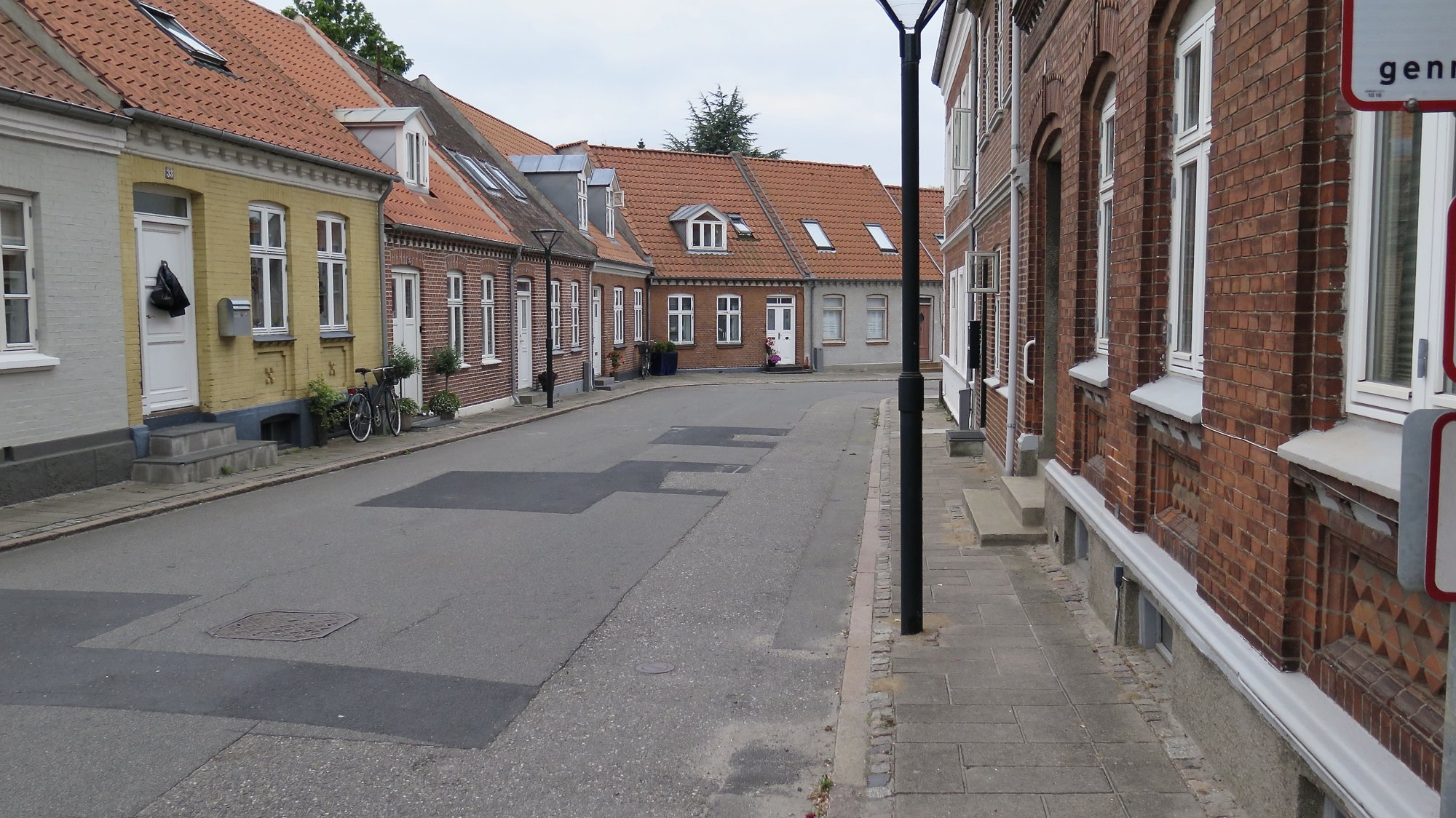 Kort eller tegning over Nygades forlængelse mod Blindebomsvej i Middelfart.