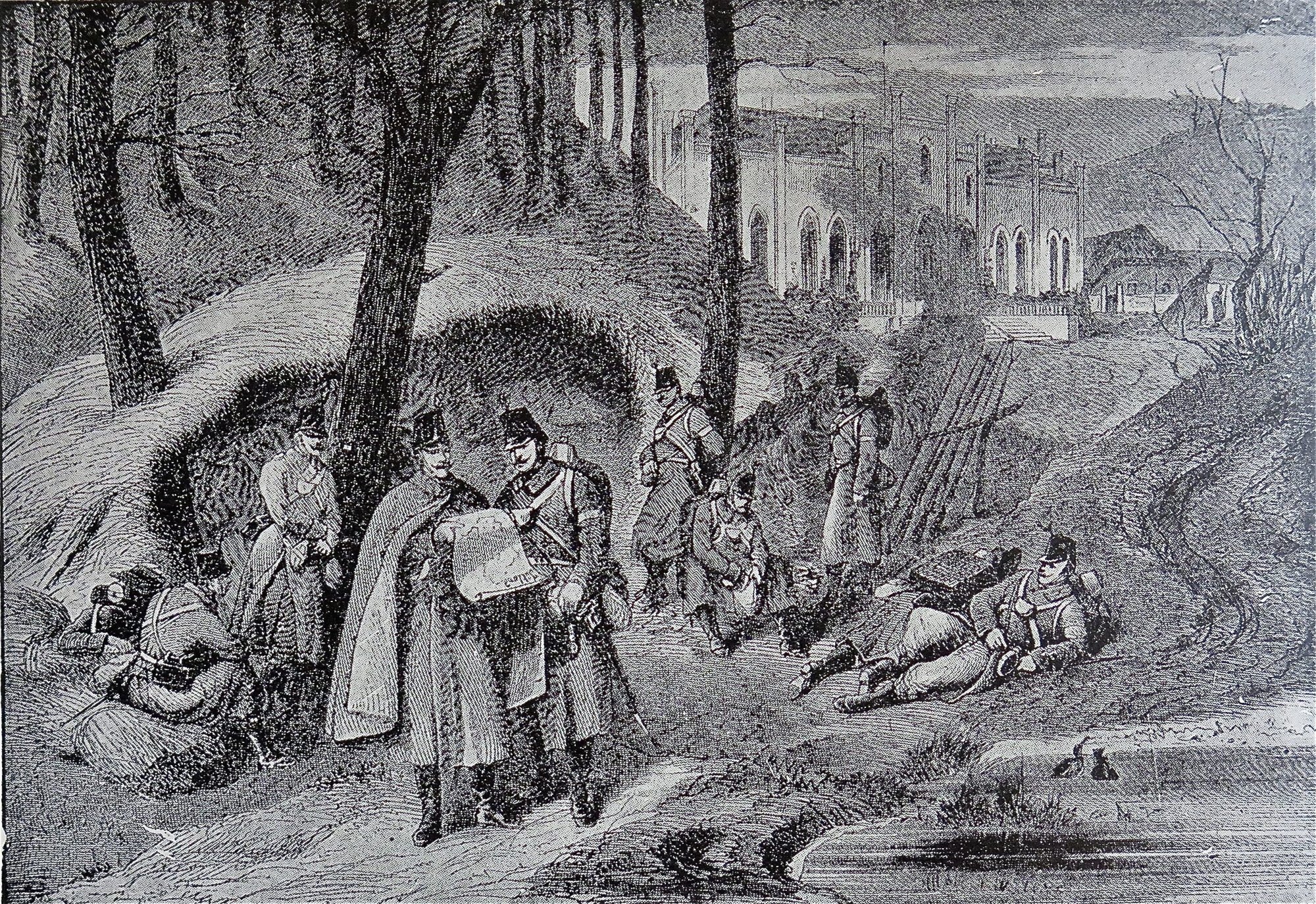Østrigsk feltvagt ved Damgaard under krigen i 1864