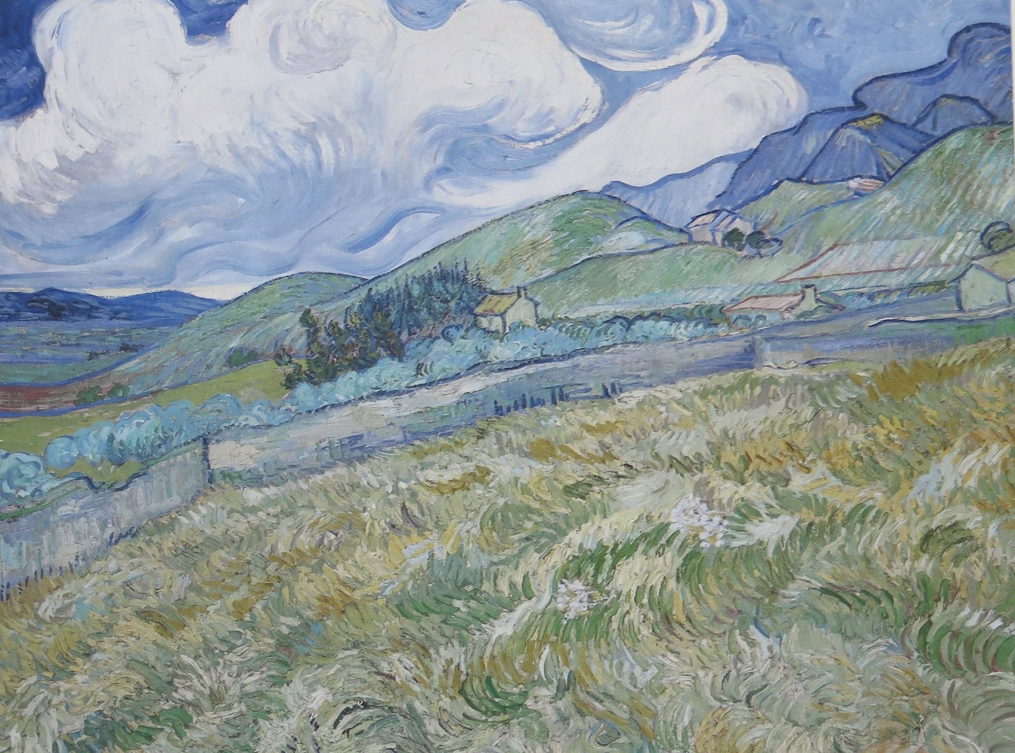 Vincent van Goghs Landskab fra Saint-Rémy fra 1889.
