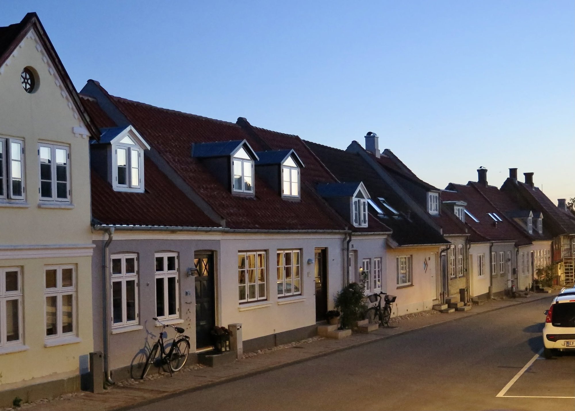 Husene i Smedegade i Middelfart, herunder nr. 22 hvor Rasmus Hansen boede.