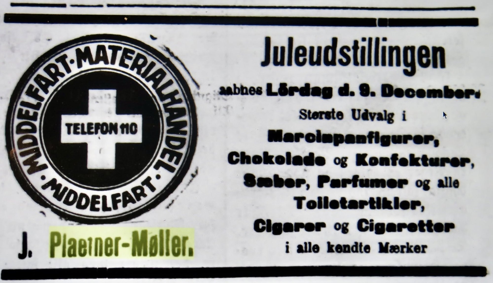 Historiske juleforberedelser i Middelfart omkring 1. verdenskrig.