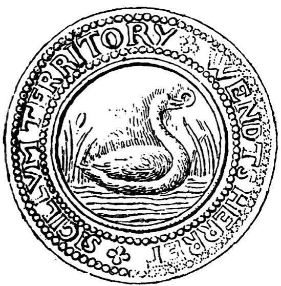 Vends Herreds segl fra 1648 med en hånd, der holder en nøgle.